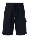 Light Fleece Utility Shorts Navy - CP COMPANY - BALAAN 2