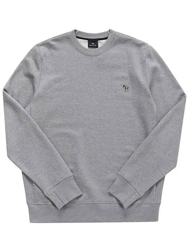 Zebra Patch Organic Cotton Sweatshirt Grey - PAUL SMITH - BALAAN 6