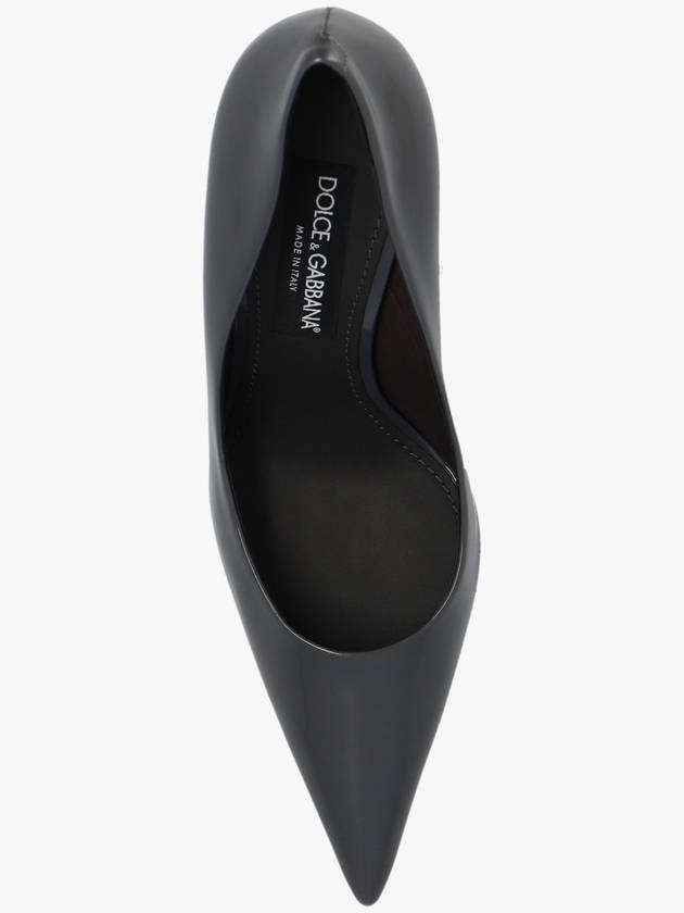 Women's Polished Calfskin Pumps Heel Gray - DOLCE&GABBANA - BALAAN 7