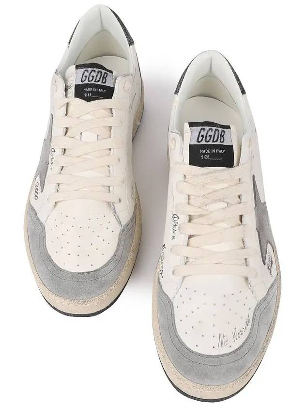 Ball Star Leather Low Top Sneakers Grey White - GOLDEN GOOSE - BALAAN 3