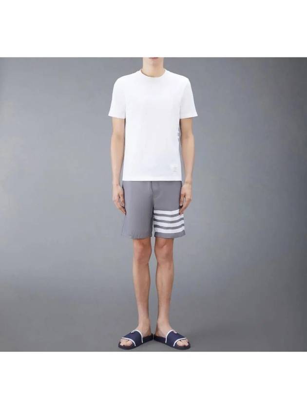 Classic Pique Rib Side Insert 4-Bar Short Sleeve T-Shirt White - THOM BROWNE - BALAAN 2