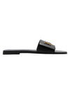 Monogram Motif Leather Slide Slippers Black - BURBERRY - BALAAN 1