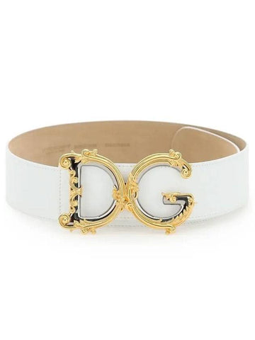 gold DG leather belt white - DOLCE&GABBANA - BALAAN 1