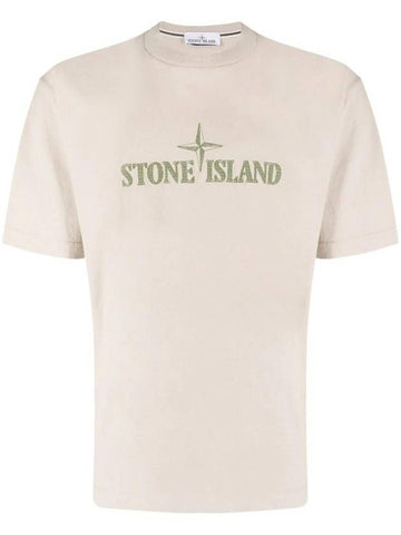 Stitches Two Embroidery Short Sleeve T-Shirt Dove Grey - STONE ISLAND - BALAAN 1