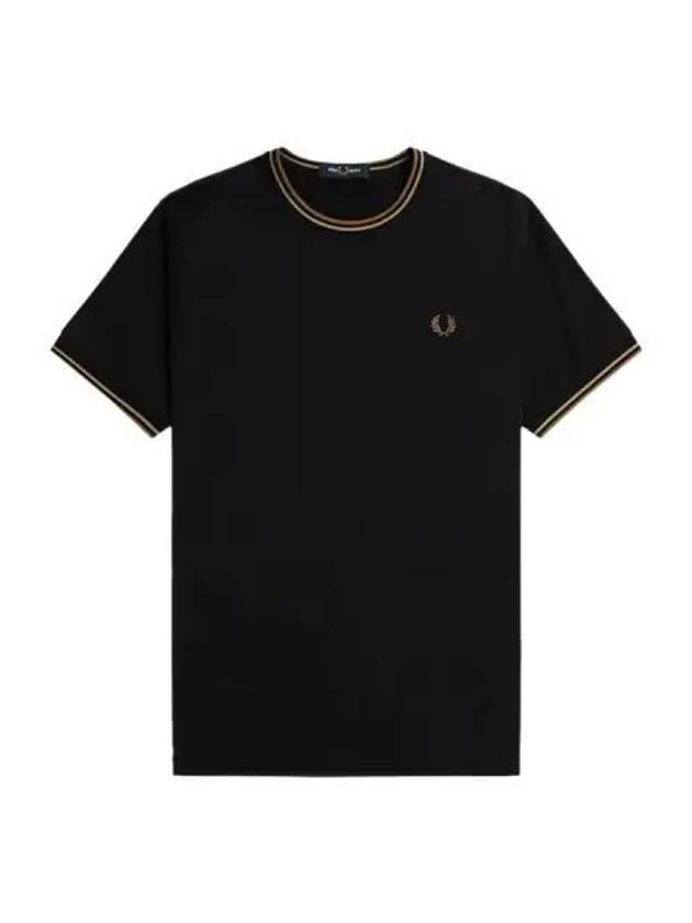 Fred Perry Twin Tip Short Sleeve T Shirt Black - FRED PERRY - BALAAN 1