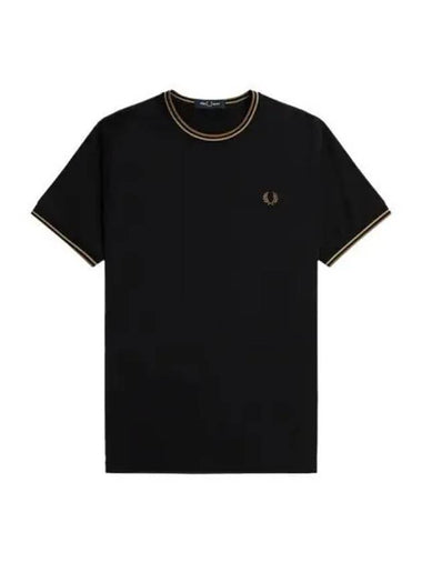 Fred Perry Twin Tip Short Sleeve T Shirt Black - FRED PERRY - BALAAN 1