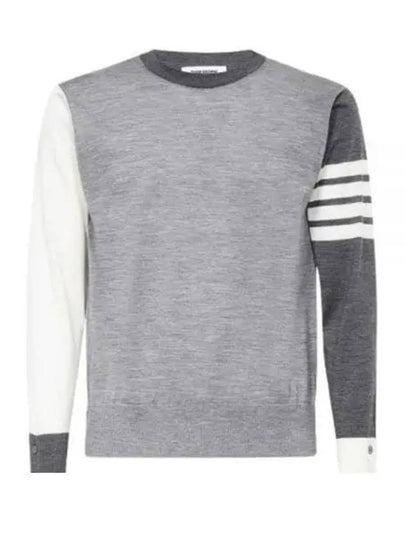 Classic 4 Bar Merino Wool Knit Top Tonal Grey - THOM BROWNE - BALAAN 2