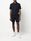 Men's RWB Tab Stripe Short Sleeve Shirt Navy - THOM BROWNE - BALAAN 7