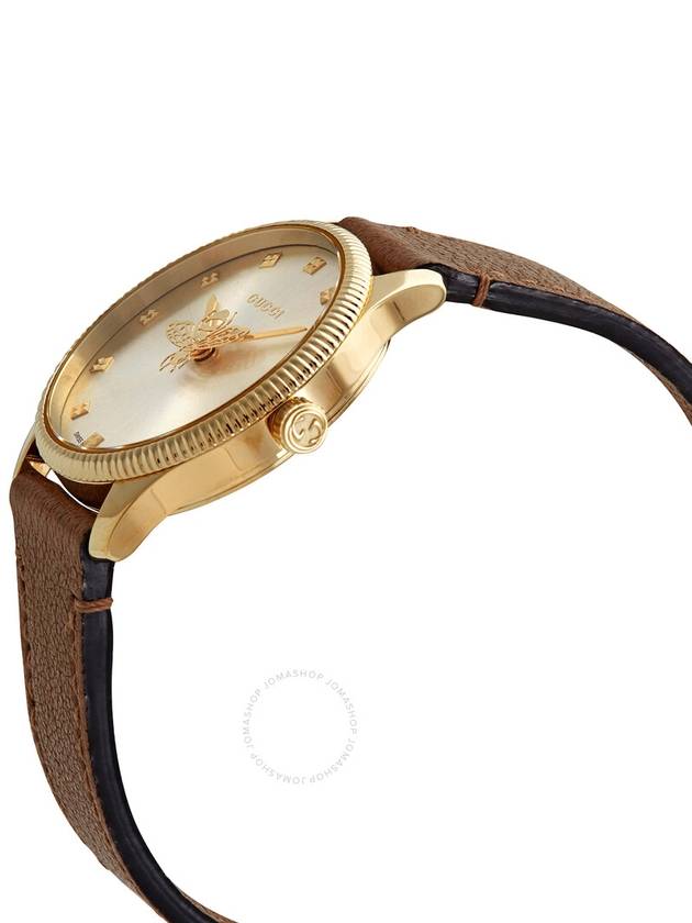 Women's G Timeless Leather Quartz 29mm Watch Brown - GUCCI - BALAAN 3