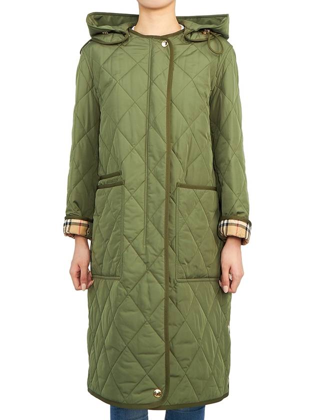 Parkgate Logo Quilted Hooded Padding Khaki - BURBERRY - BALAAN 2