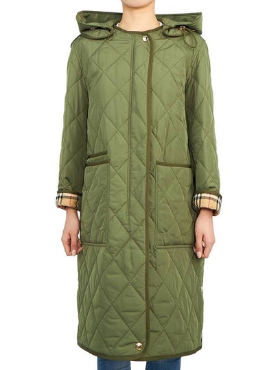 Parkgate Logo Quilted Hooded Padding Khaki - BURBERRY - BALAAN 2