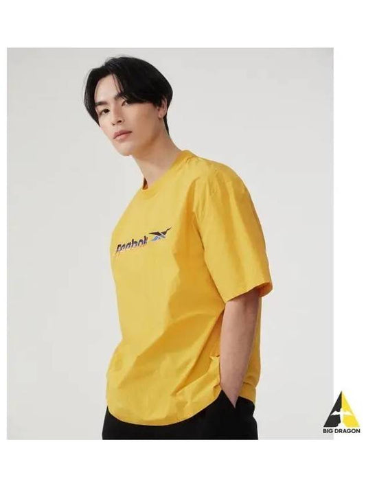 Primary Big Logo Woven T Shirt Mustard - REEBOK - BALAAN 1