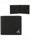 Saffiano Leather Half Wallet Black - PRADA - BALAAN 7