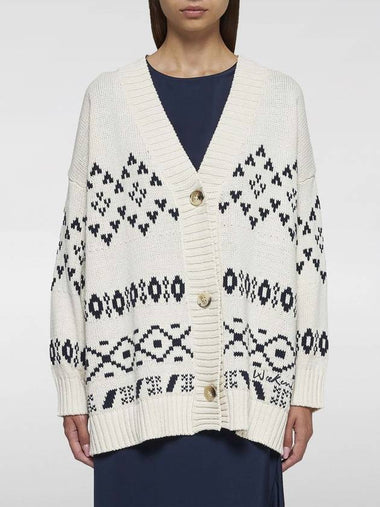 Cardigan Weekend Max Mara in cotone con motivo jacquard - WEEKEND MAX MARA - BALAAN 1