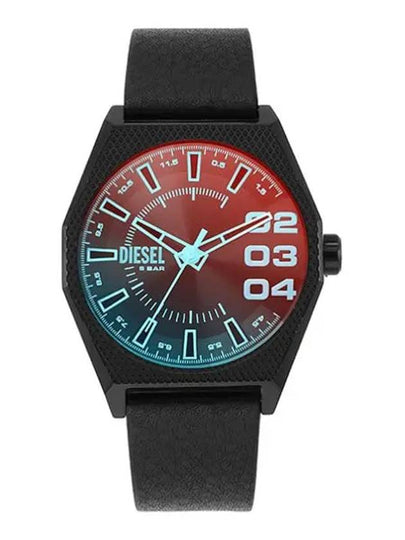 Scraper Leather Strap Watch Black - DIESEL - BALAAN 2