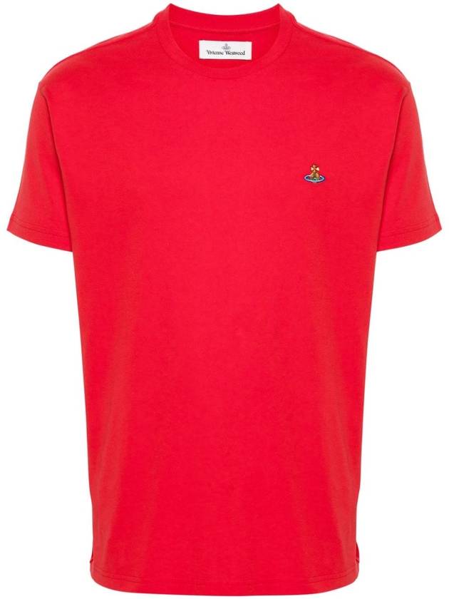 ORB Logo Cotton Short Sleeve T-Shirt Red - VIVIENNE WESTWOOD - BALAAN 2