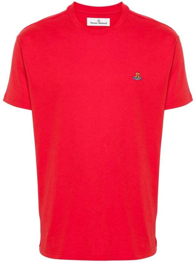 ORB Logo Cotton Short Sleeve T-Shirt Red - VIVIENNE WESTWOOD - BALAAN 2