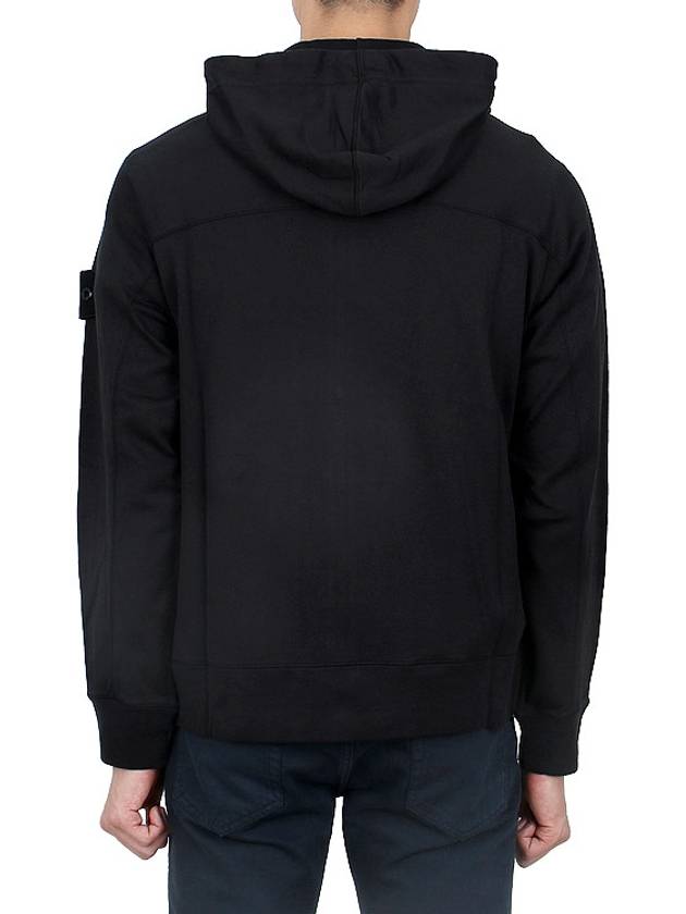 Regular Fit Cotton Zip-up Hoodie Black - STONE ISLAND - BALAAN 6