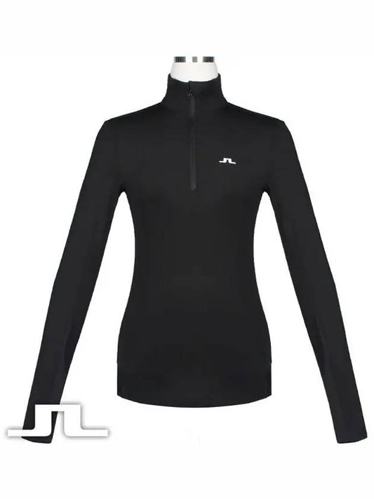 Lauryn Half Zip Mid Layer Long Sleeve T-Shirt Black - J.LINDEBERG - BALAAN 2