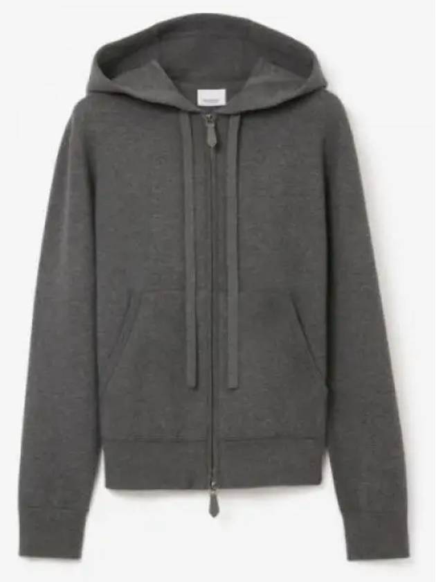 Cashmere Blend Zip-Up Hoodie Grey - BURBERRY - BALAAN 2