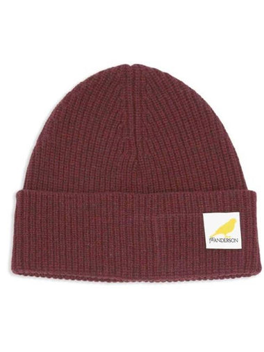 Logo Patch Wool Beanie Crimson Red - JW ANDERSON - BALAAN 1