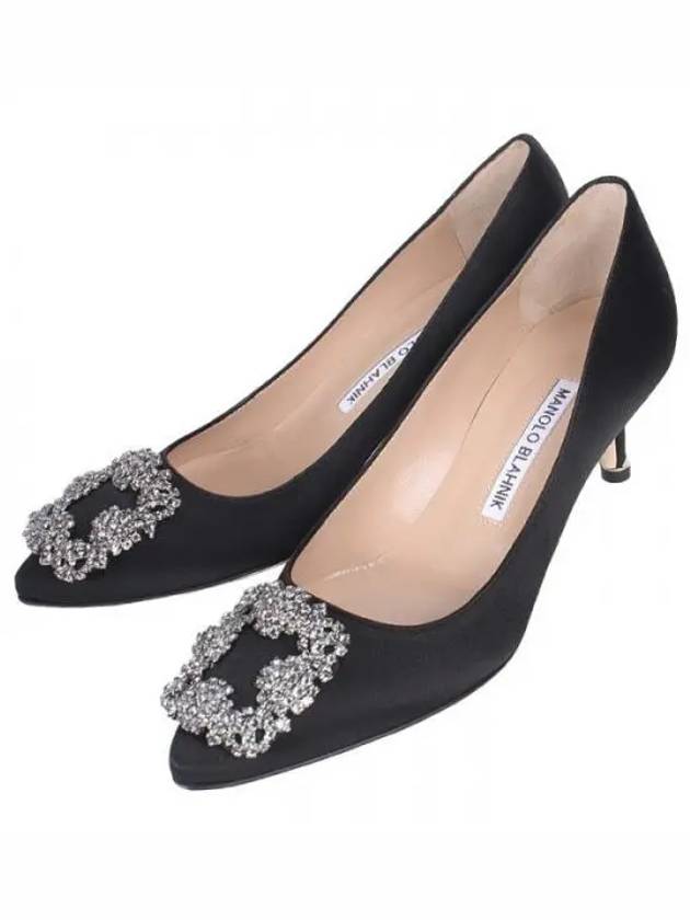 Hangisi Satin Jewel Buckle Pumps Black - MANOLO BLAHNIK - BALAAN 2