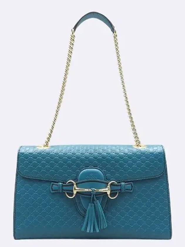 449635 GG Logo Cima Leather Horsebit Tassel Detail Emily Shoulder Bag - GUCCI - BALAAN 2