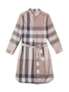 Women's Kelsey Check Canvas Midi Dress Palestone - BURBERRY - BALAAN 1