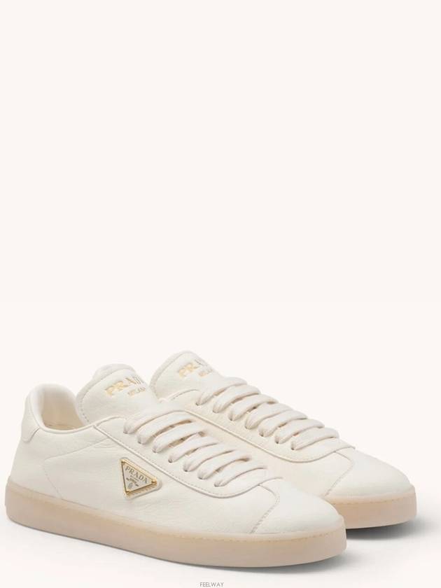 Leather Low Top Sneakers White - PRADA - BALAAN 3