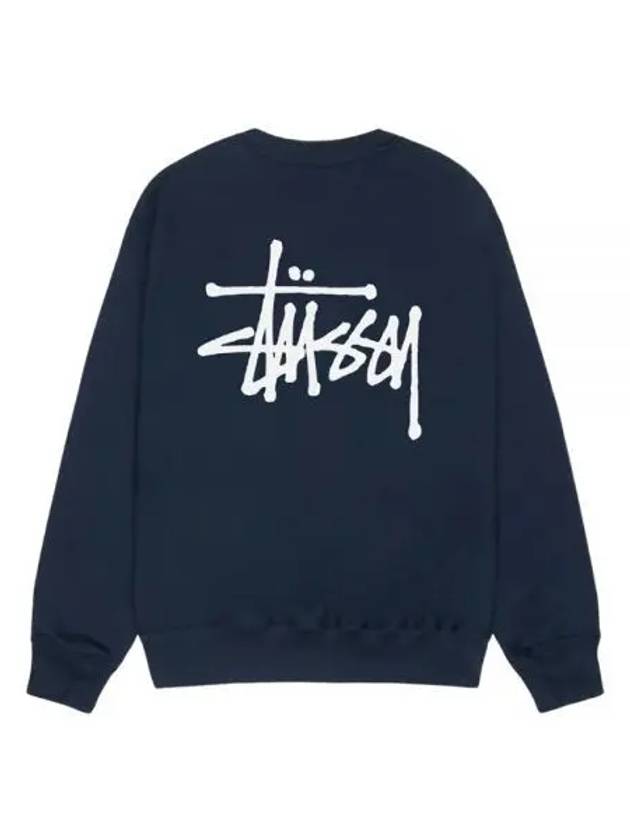 Basic Crew Neck Sweatshirt Navy - STUSSY - BALAAN 2