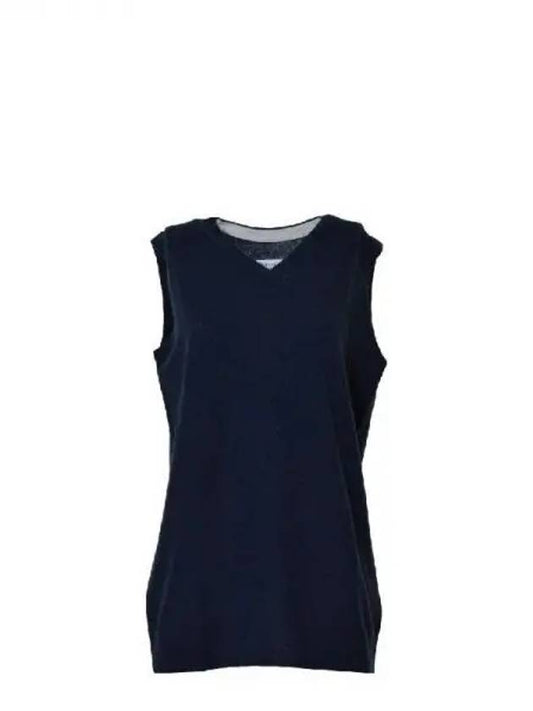 V-neck Wool Knit Vest Navy - MAISON MARGIELA - BALAAN 2