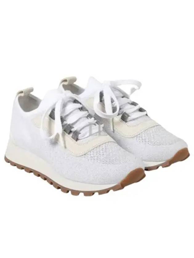 Women's Monilli Knit Low Top Sneakers White - BRUNELLO CUCINELLI - BALAAN 2