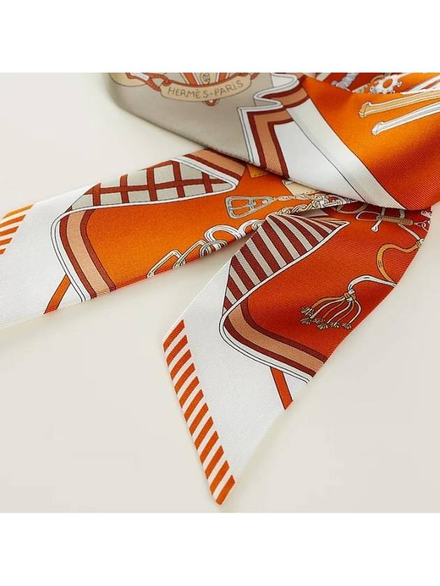 Bouquets Sellier Twilly Silk Scarf Orange - HERMES - BALAAN 3