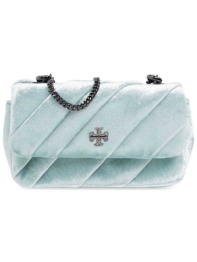 Tory Burch Velvet Shoulder Bag Kira Mini, Women's, Light Blue - TORY BURCH - BALAAN 1