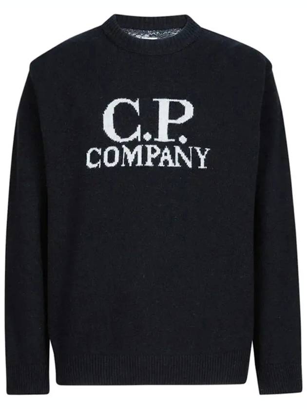 Crew Neck Wool Knit Top Black - CP COMPANY - BALAAN 3