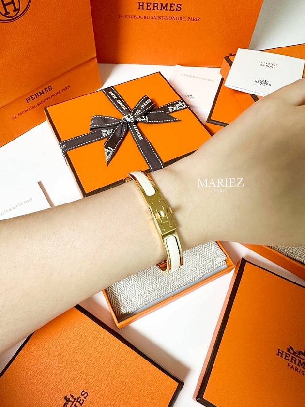 Mini Click Kelly Bracelet Gold Cream - HERMES - BALAAN 6