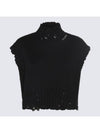 Distressed Cropped Cotton Vest Black - MARNI - BALAAN 1