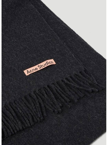 Canada New Oversized Fringe Muffler Black Melange - ACNE STUDIOS - BALAAN 1