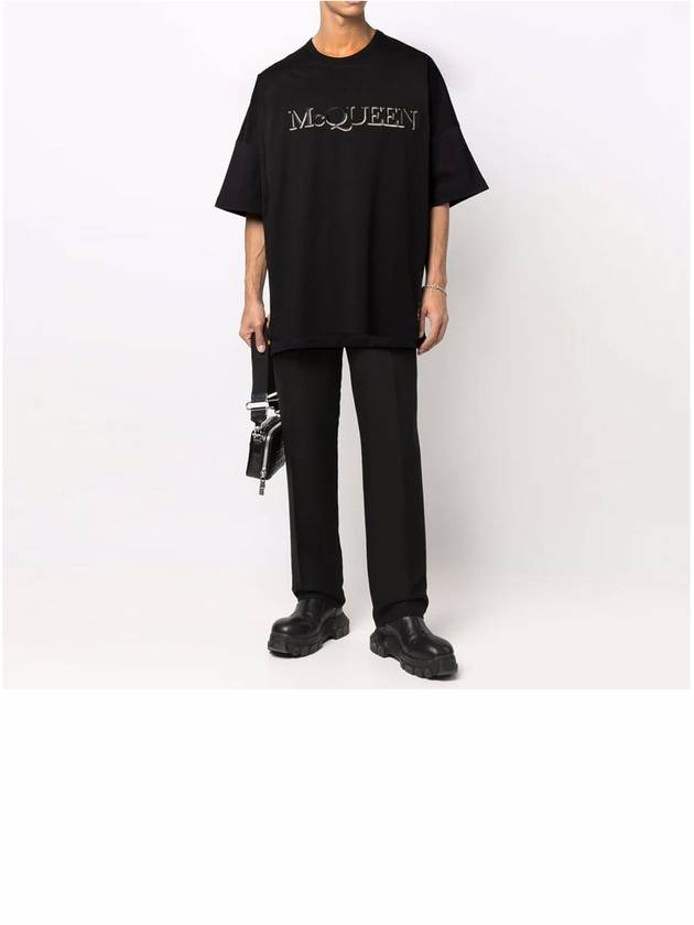 Girocolo Logo Short Sleeve T-Shirt Black - ALEXANDER MCQUEEN - BALAAN 3