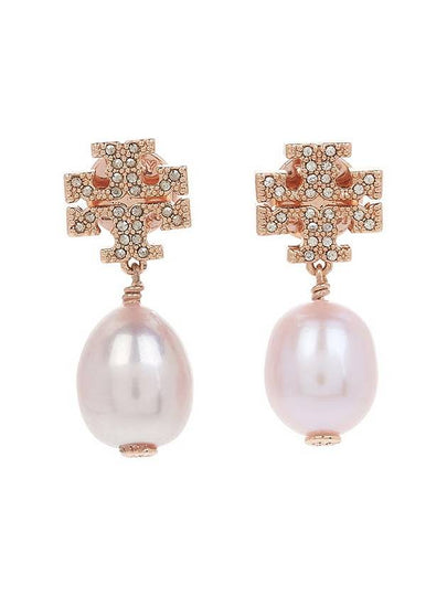 Kira Pave Pearl Drop Earrings Rose - TORY BURCH - BALAAN 2