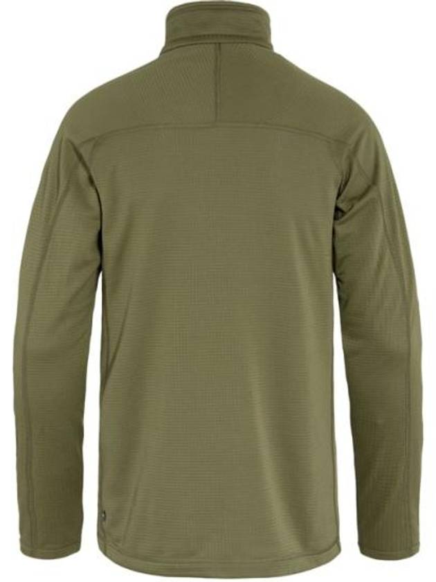 Men's Abisko Lite Fleece Half Zip-Up Long Sleeve T-Shirt Deep Forest - FJALL RAVEN - BALAAN 3