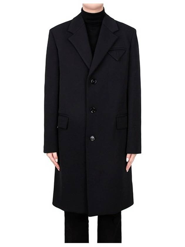 Wool Single Coat Black - BOTTEGA VENETA - BALAAN 3