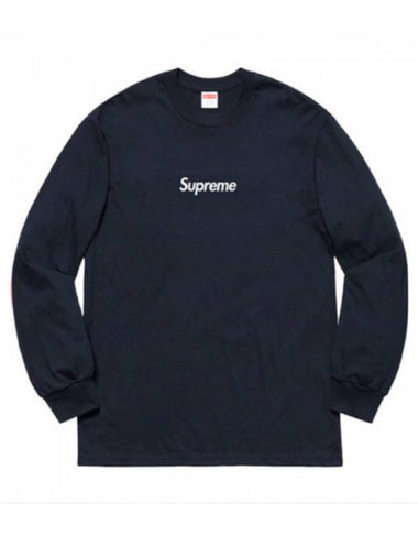 Box Logo Long Sleeve TShirt Navy Box Logo L S T Shirt Navy - SUPREME - BALAAN 1