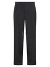 Wide Leg Gabardine Tailored Straight Pants Black - GUCCI - BALAAN 2