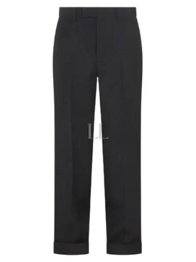 Wide Leg Gabardine Tailored Straight Pants Black - GUCCI - BALAAN 2