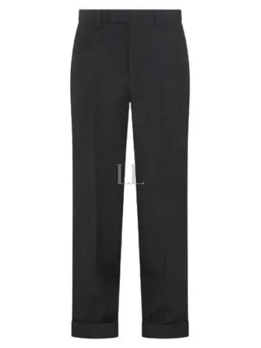 Wide Leg Gabardine Tailored Straight Pants Black - GUCCI - BALAAN 2