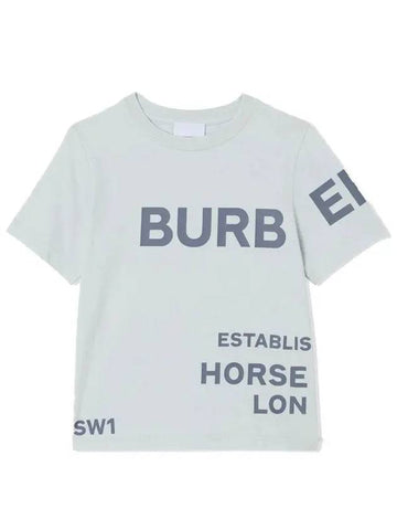 Kids Horseferry Cotton Short Sleeve T Shirt Sterling Gray 8047556 12Y 14Y - BURBERRY - BALAAN 1