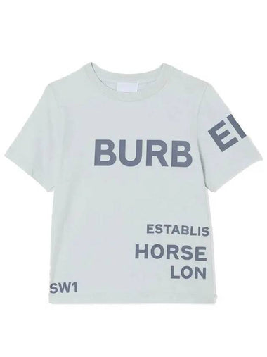 Kids Horseferry Cotton Short Sleeve T Shirt Sterling Gray 8047556 8Y 10Y - BURBERRY - BALAAN 1