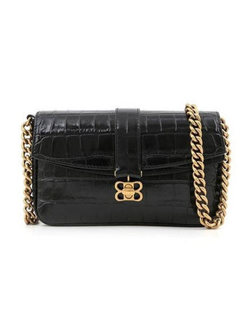 BB Logo Buckle Flap XS Shoulder Bag Black - BALENCIAGA - BALAAN 1