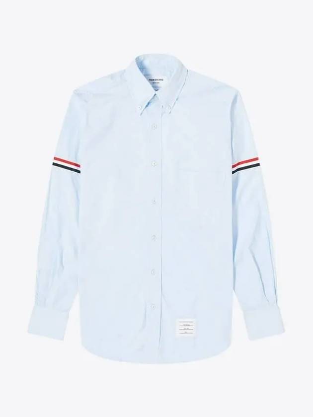 Men's Poplin Grosgrain Armband Classic Long Sleeve Shirt Blue - THOM BROWNE - BALAAN 2